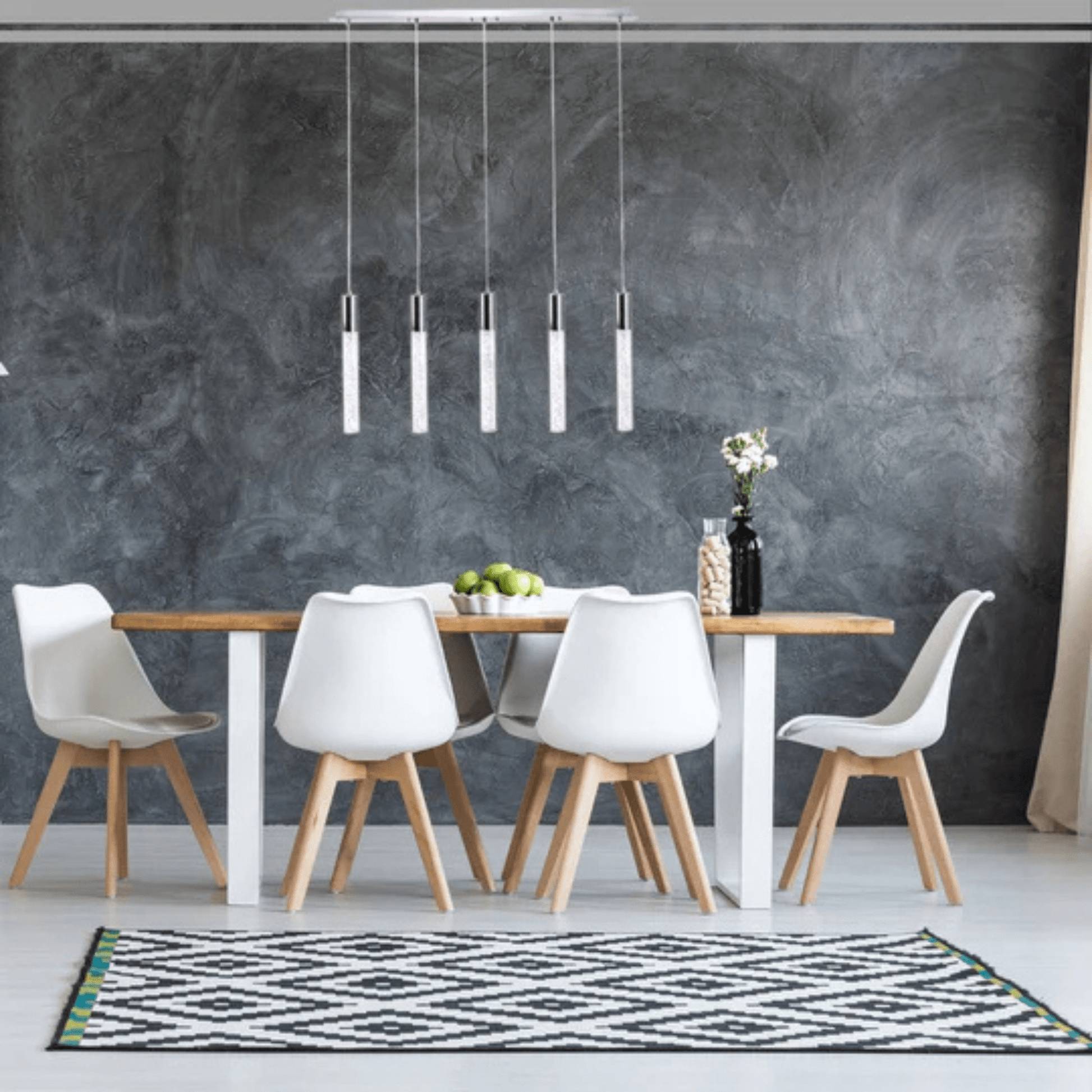 Acrylic Cylinder Chandelier 5 Light - Orvon Lighting