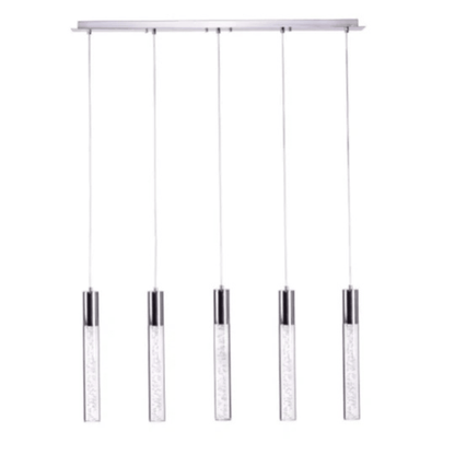 Acrylic Cylinder Chandelier 5 Light - Orvon Lighting