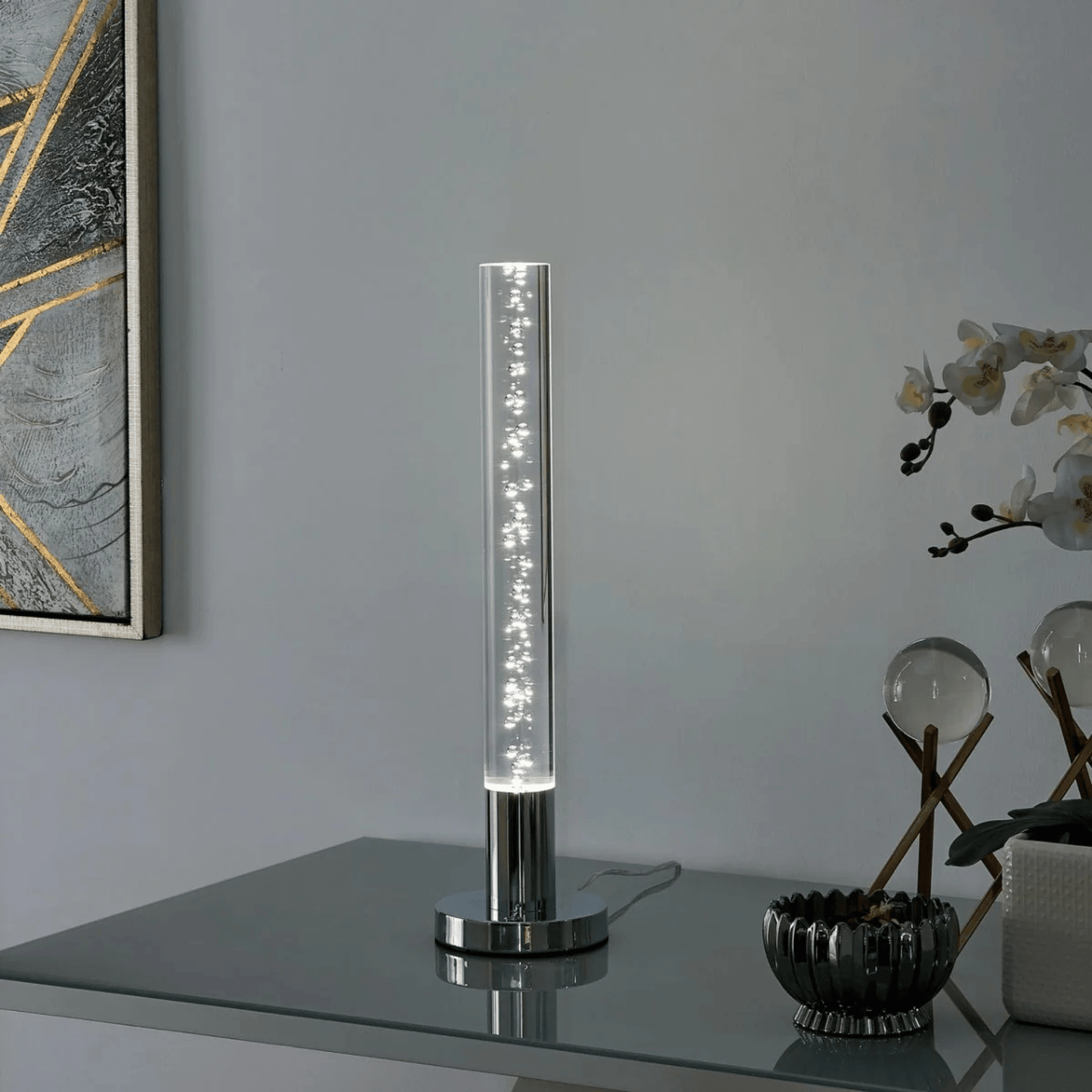 Acrylic Cylinder with Touch Switch Table Lamp 1 Light - Orvon Lighting