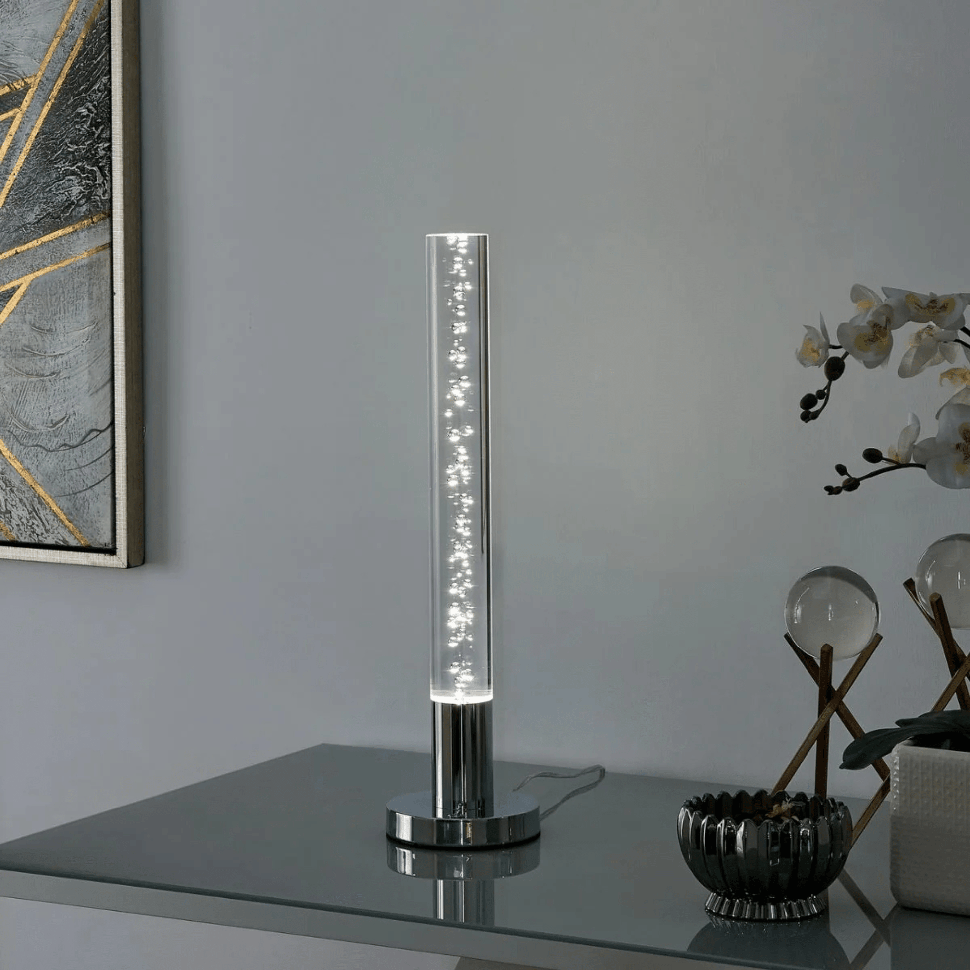 Acrylic Cylinder with Touch Switch Table Lamp 1 Light - Orvon Lighting