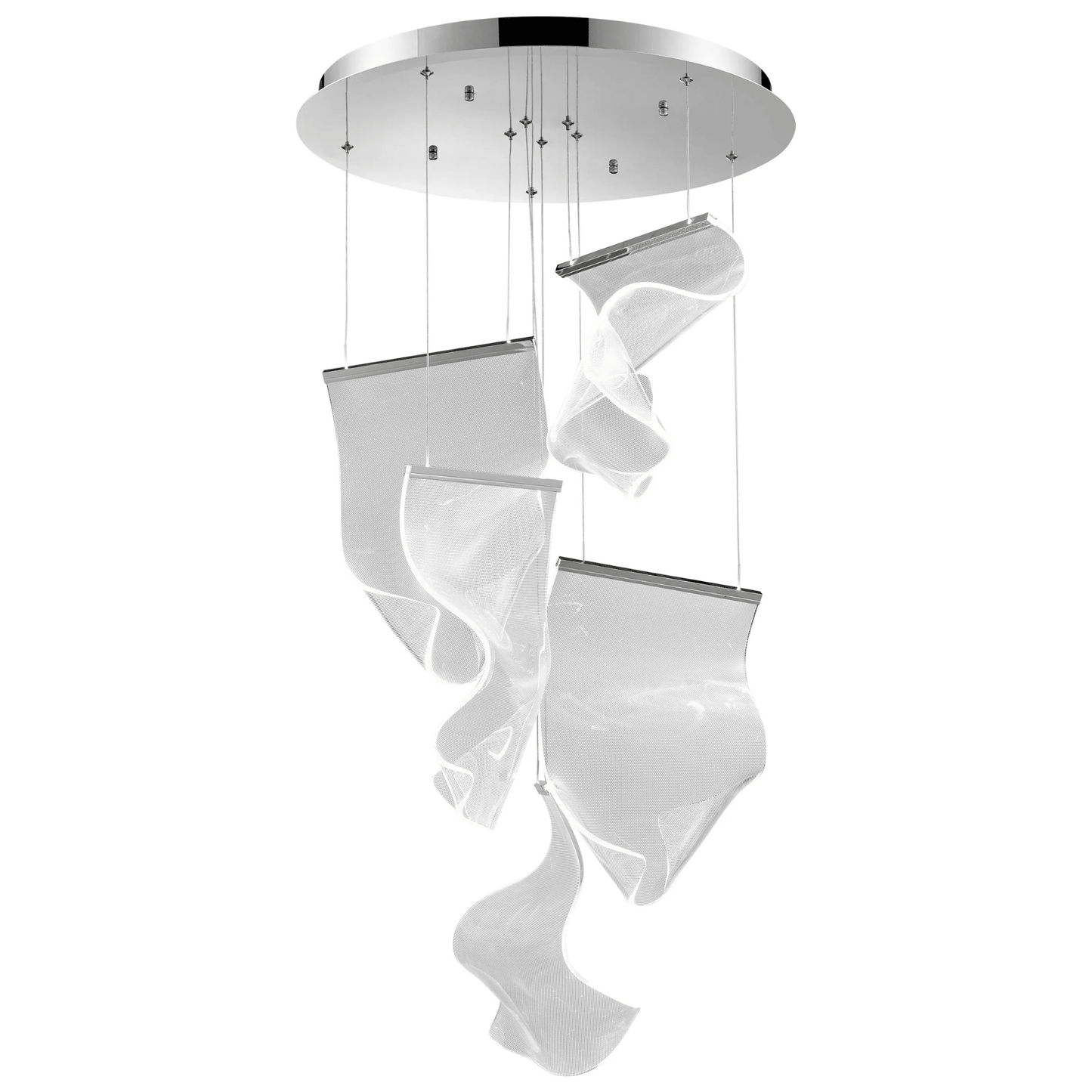 Acrylic Lace 5 Light Chandelier Chrome - Orvon Lighting