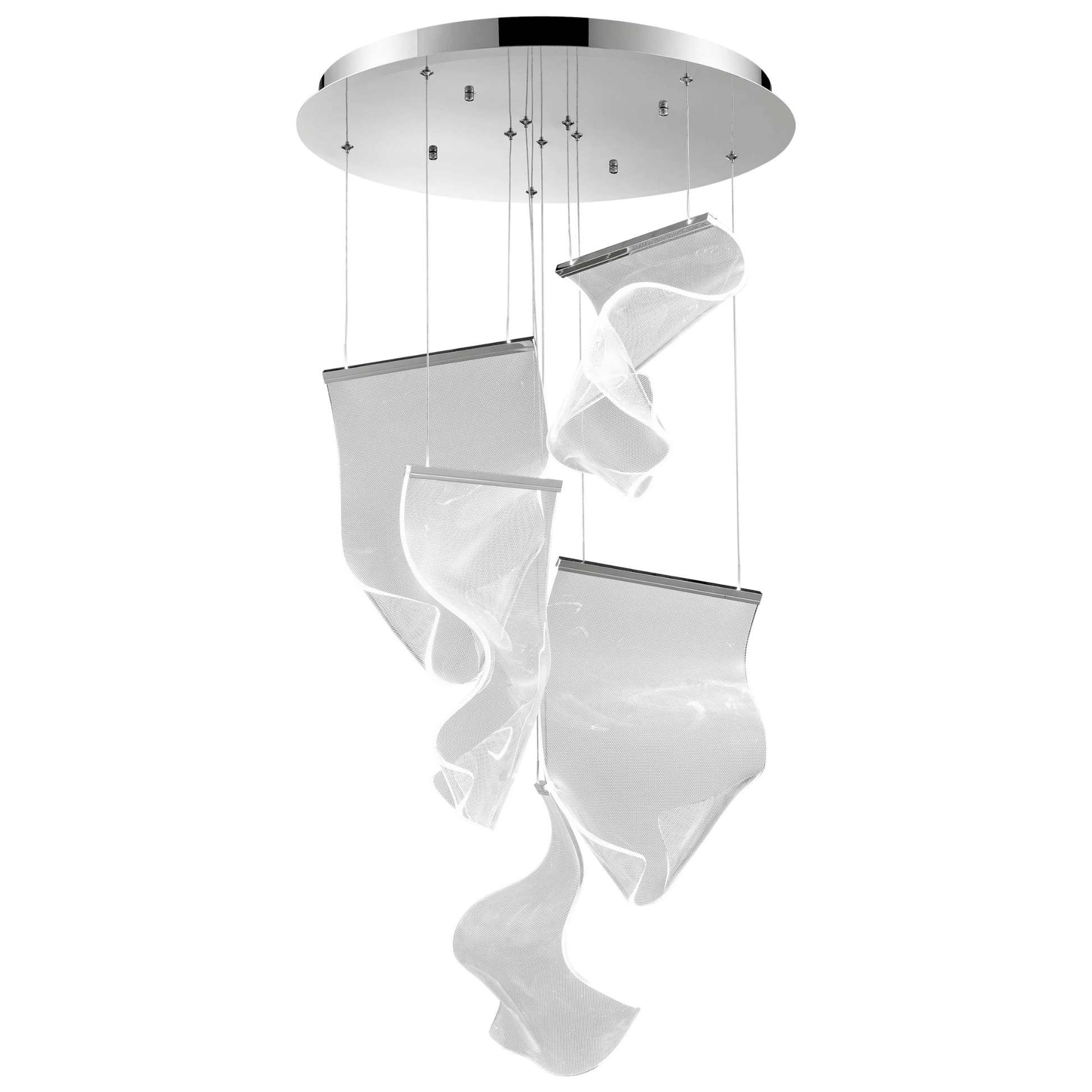 Acrylic Lace 5 Light Chandelier Chrome - Orvon Lighting