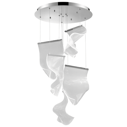 Acrylic Lace 5 Light Chandelier Chrome - Orvon Lighting