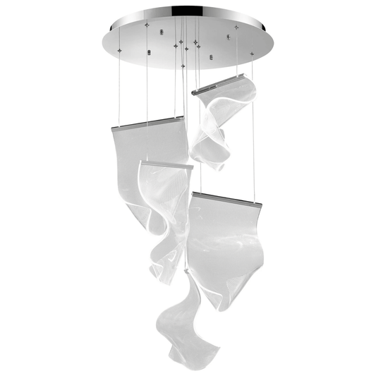 Acrylic Lace 5 Light Chandelier Chrome - Orvon Lighting