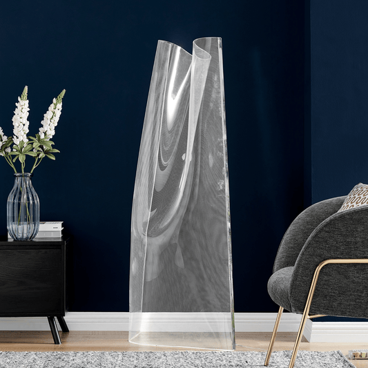 Acrylic Lace Floor Lamp Chrome - Orvon Lighting
