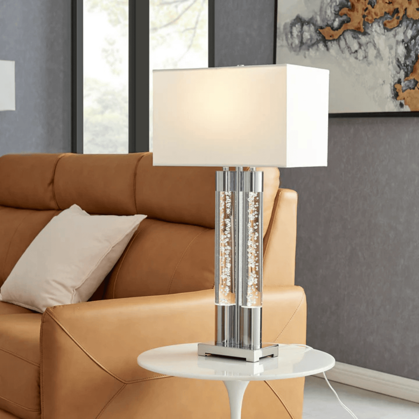 Acrylic Table Lamp Chrome - Orvon Lighting