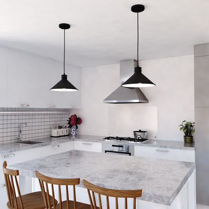 Akron 12 - in. 1 Light Pendant Oil Rubbed Bronze and Matte White - Orvon Lighting