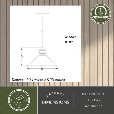 Akron 12 - in. 1 Light Pendant Oil Rubbed Bronze and Matte White - Orvon Lighting