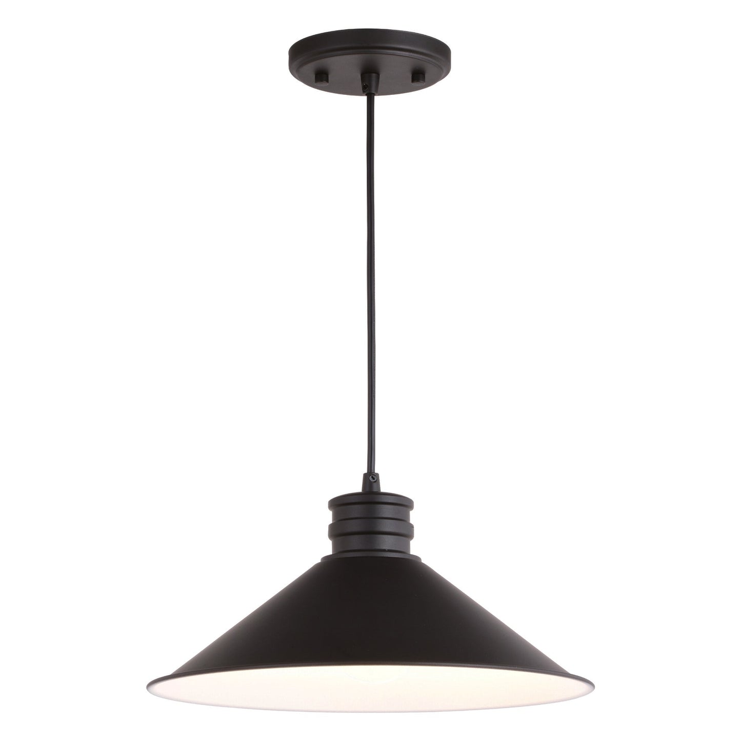 Akron 12 - in. 1 Light Pendant Oil Rubbed Bronze and Matte White - Orvon Lighting