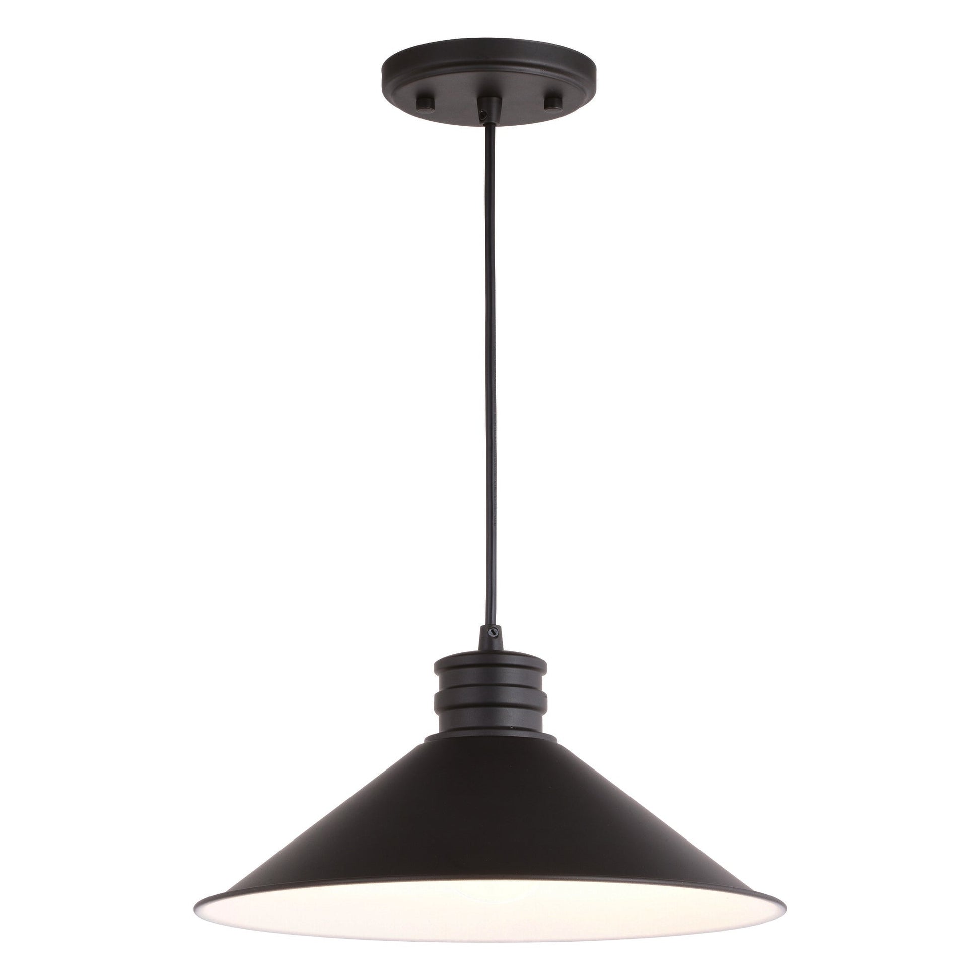 Akron 12 - in. 1 Light Pendant Oil Rubbed Bronze and Matte White - Orvon Lighting