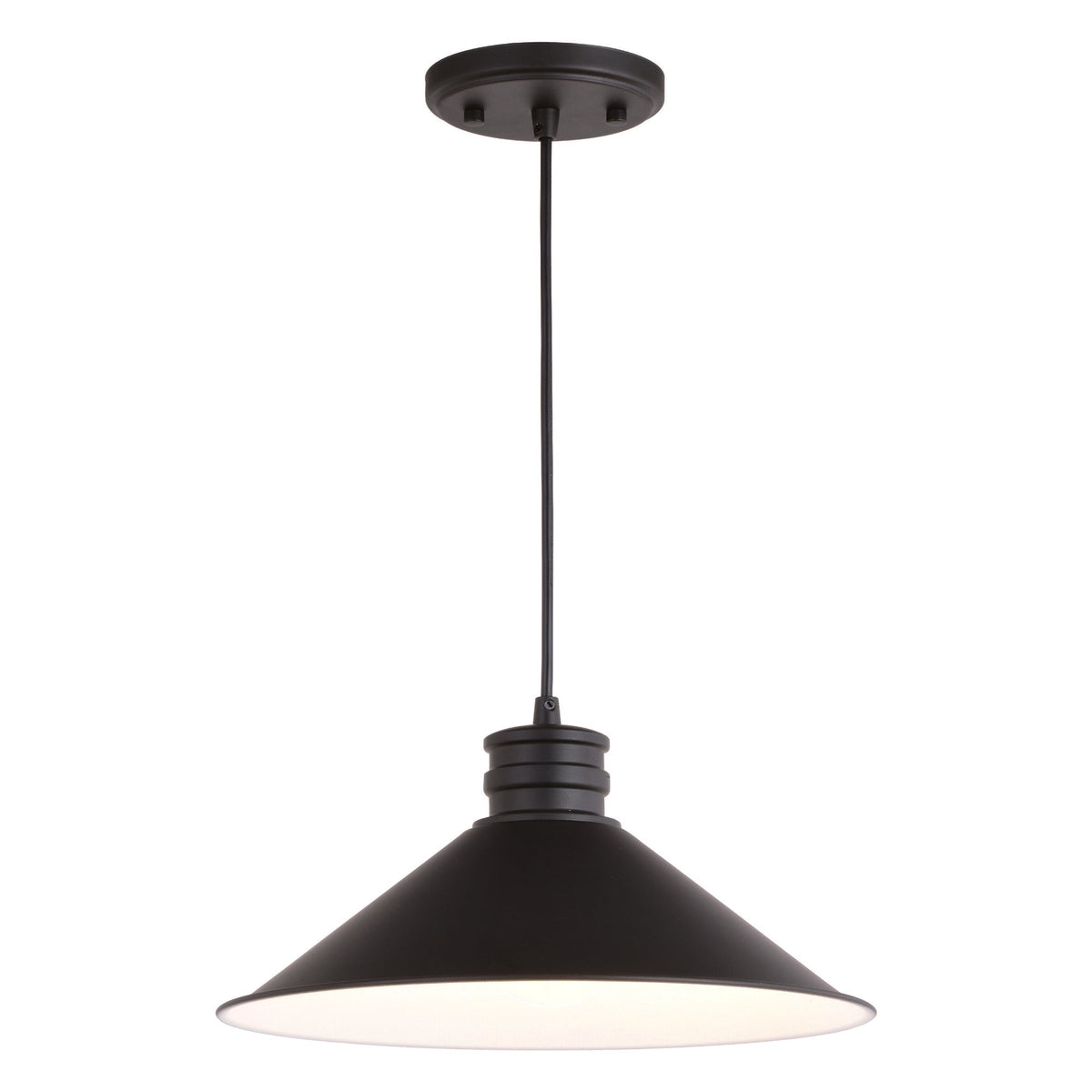 Akron 12 - in. 1 Light Pendant Oil Rubbed Bronze and Matte White - Orvon Lighting