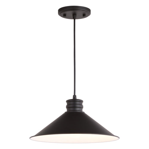 Akron 12 - in. 1 Light Pendant Oil Rubbed Bronze and Matte White - Orvon Lighting