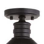 Akron 12 - in. 1 Light Semi - Flush Mount Oil Rubbed Bronze and Matte White - Orvon Lighting