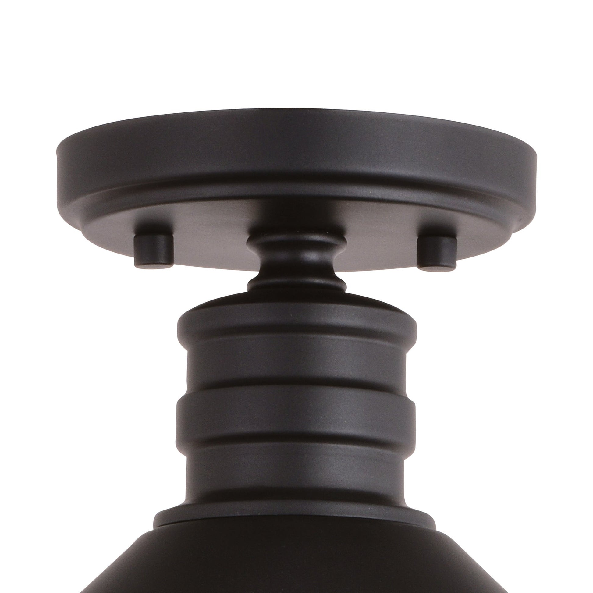 Akron 12 - in. 1 Light Semi - Flush Mount Oil Rubbed Bronze and Matte White - Orvon Lighting