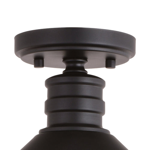 Akron 12 - in. 1 Light Semi - Flush Mount Oil Rubbed Bronze and Matte White - Orvon Lighting
