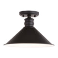 Akron 12 - in. 1 Light Semi - Flush Mount Oil Rubbed Bronze and Matte White - Orvon Lighting