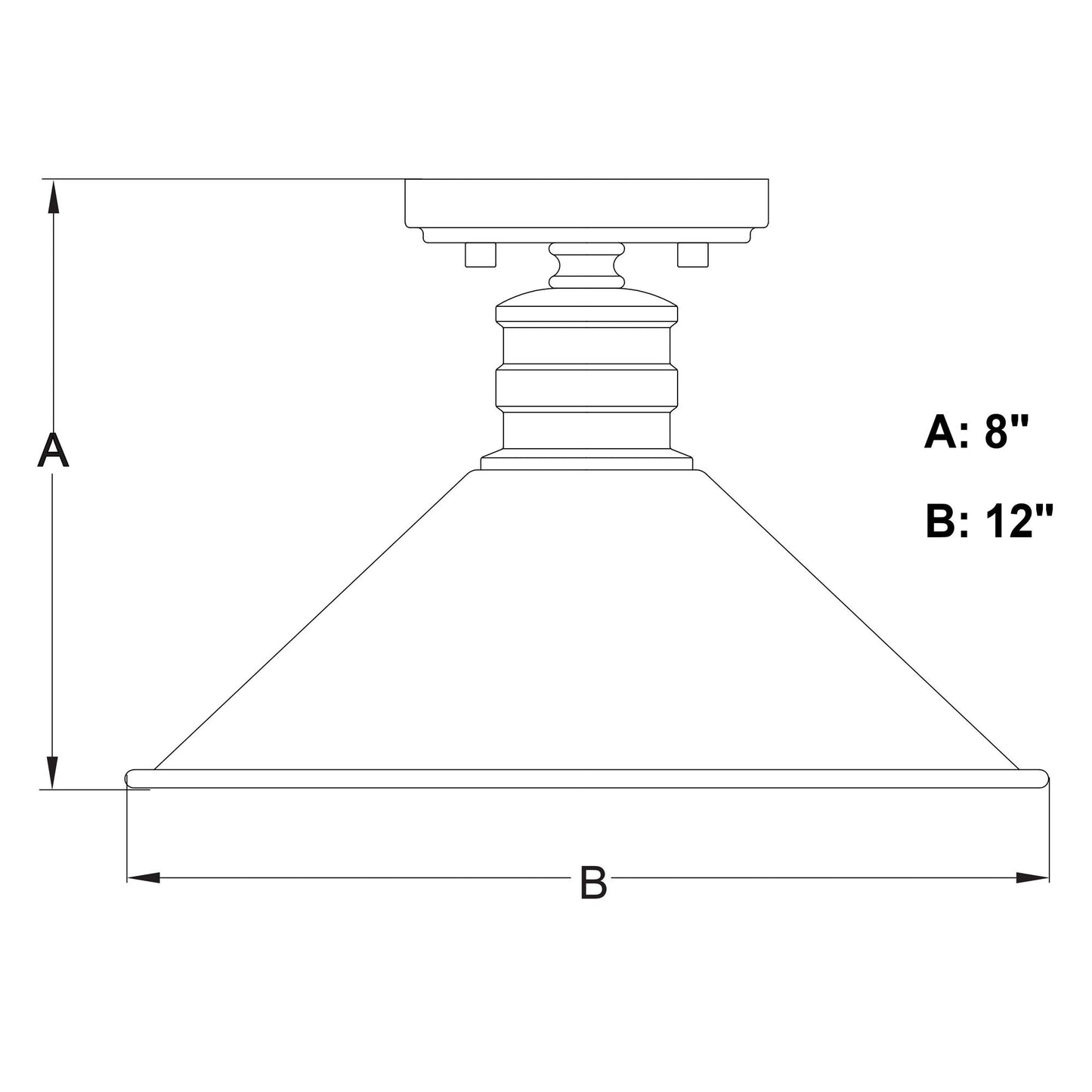 Akron 12 - in. 1 Light Semi - Flush Mount Oil Rubbed Bronze and Matte White - Orvon Lighting