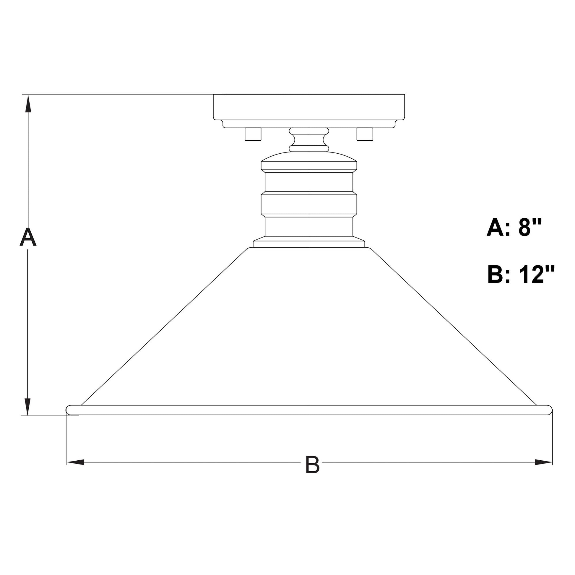 Akron 12 - in. 1 Light Semi - Flush Mount Oil Rubbed Bronze and Matte White - Orvon Lighting