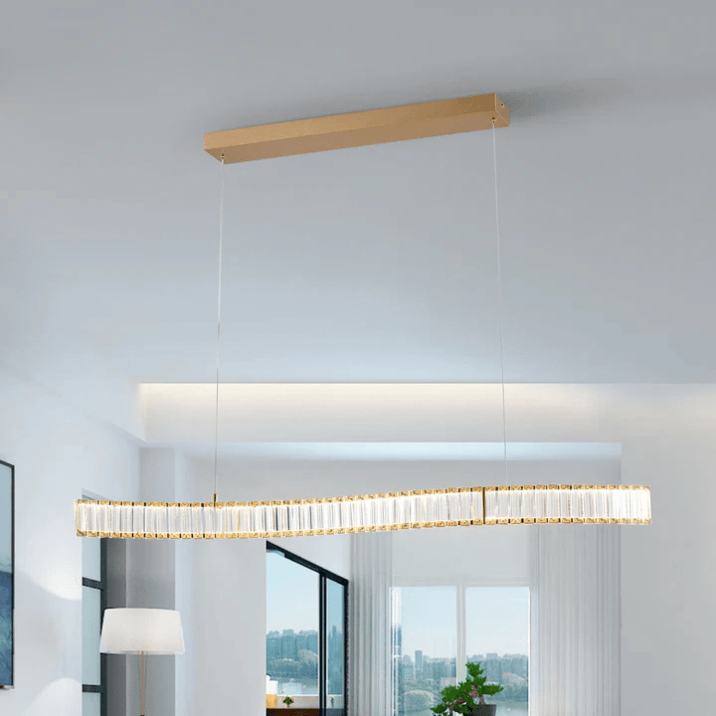 Alexandria Crystal Chandelier Brushed Gold - Orvon Lighting