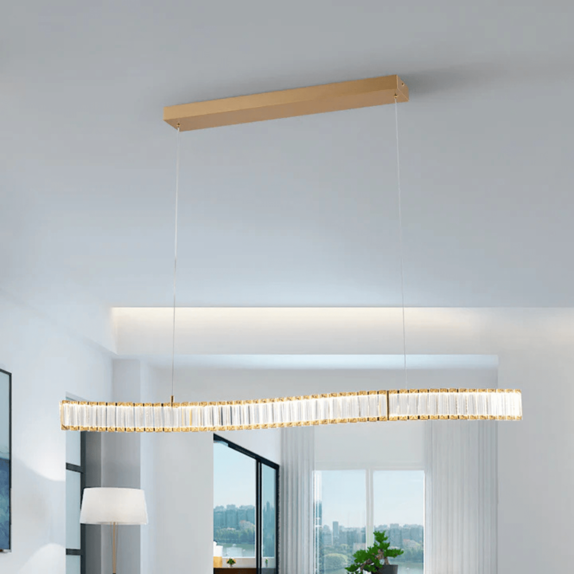 Alexandria Crystal Chandelier Brushed Gold - Orvon Lighting