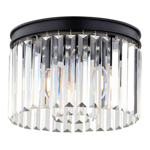 Allerton 12 - in. W 3 Light Flush Mount Matte Black - Orvon Lighting