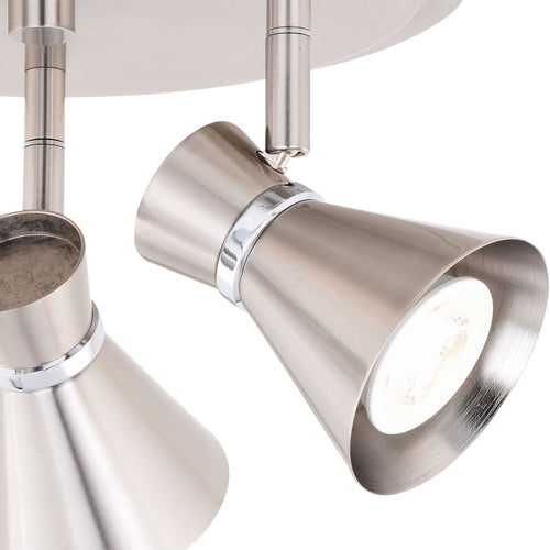 Alto 3L LED Directional Ceiling Light Brushed Nickel and Chrome - Orvon Lighting