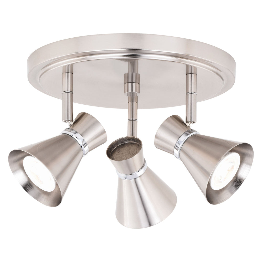 Alto 3L LED Directional Ceiling Light Brushed Nickel and Chrome - Orvon Lighting