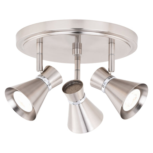 Alto 3L LED Directional Ceiling Light Brushed Nickel and Chrome - Orvon Lighting