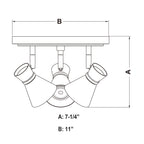 Alto 3L LED Directional Ceiling Light Brushed Nickel and Chrome - Orvon Lighting