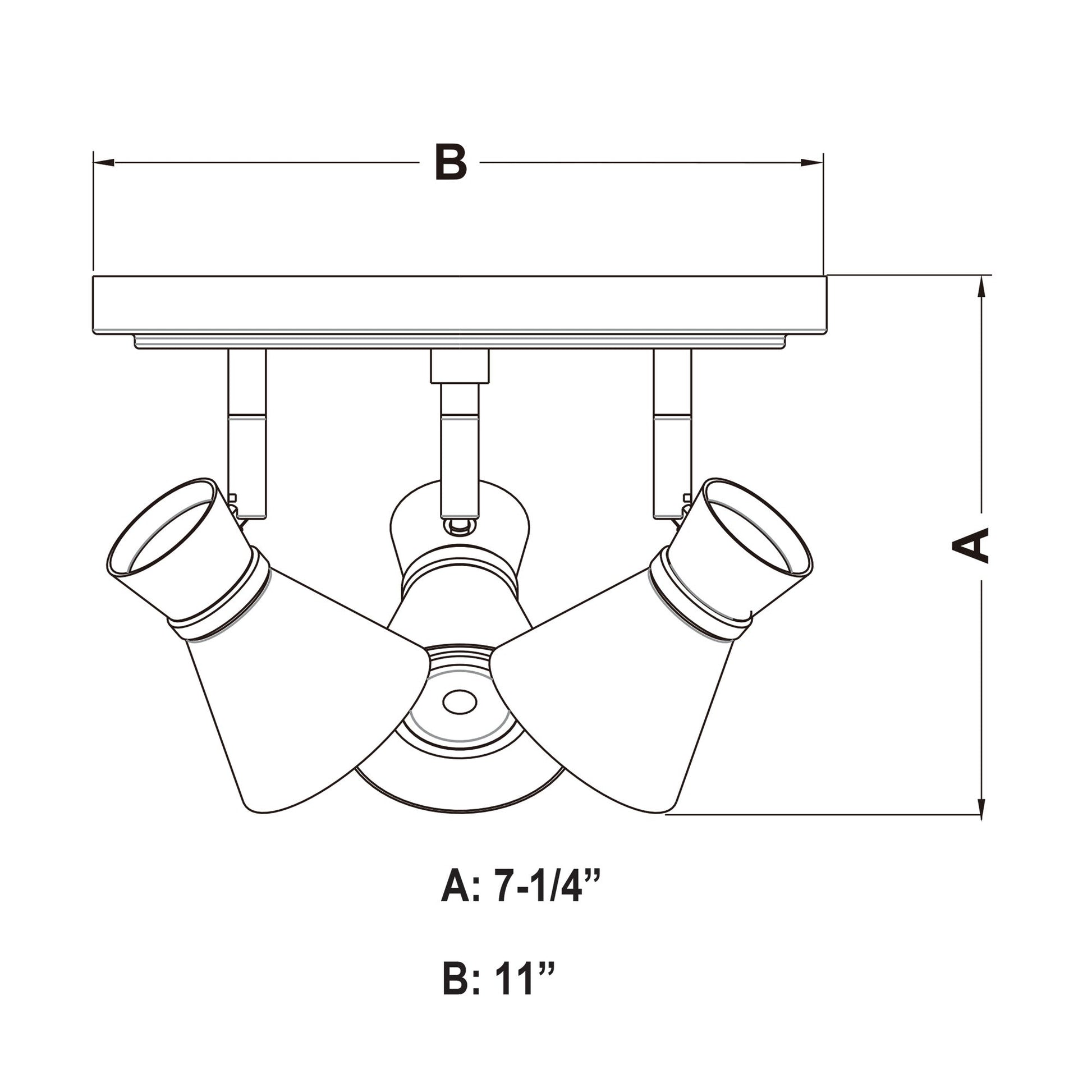 Alto 3L LED Directional Ceiling Light Brushed Nickel and Chrome - Orvon Lighting
