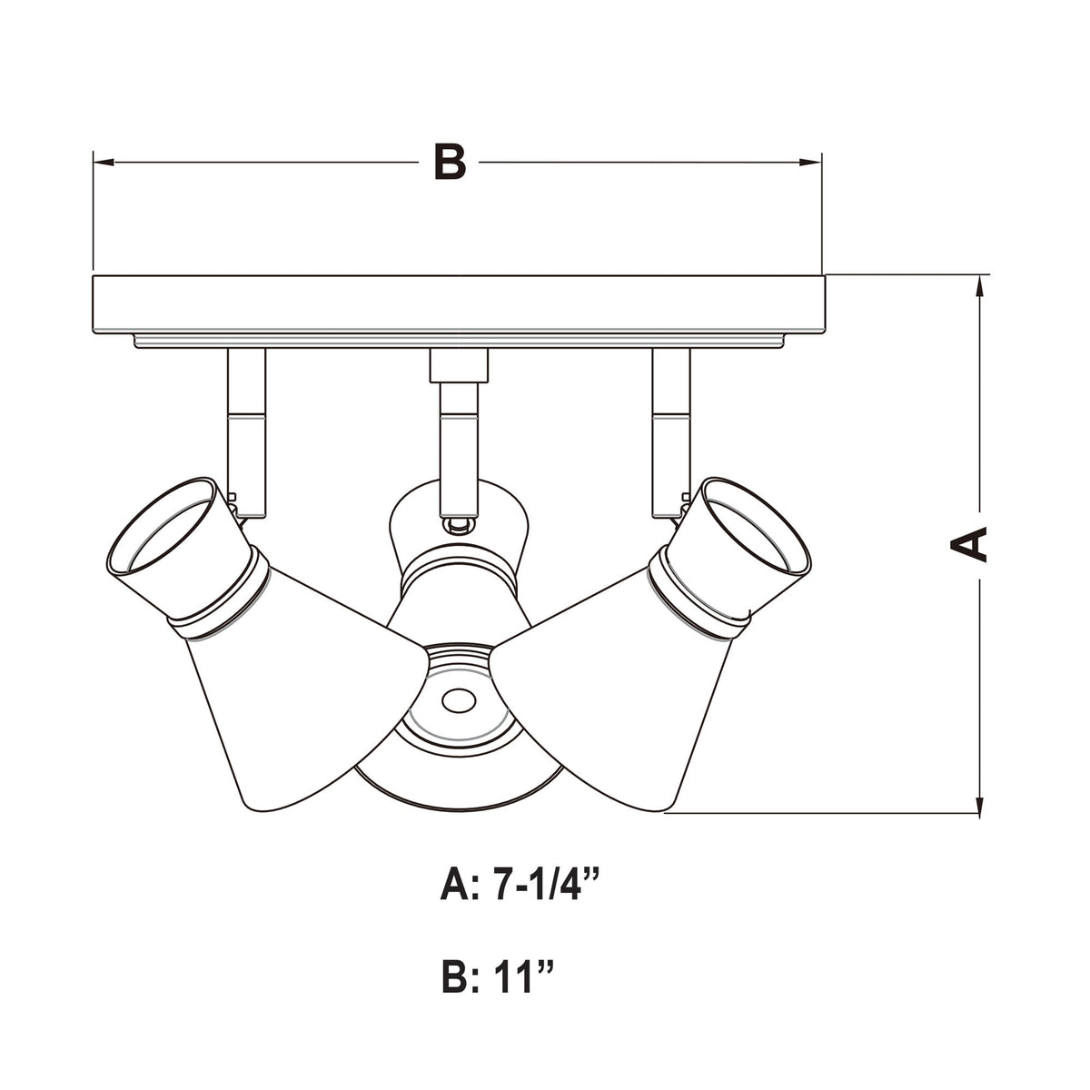 Alto 3L LED Directional Ceiling Light Brushed Nickel and Chrome - Orvon Lighting