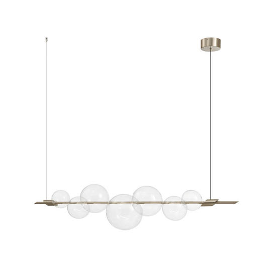 Aluminum and Glass Chandelier Satin Nickel - Orvon Lighting