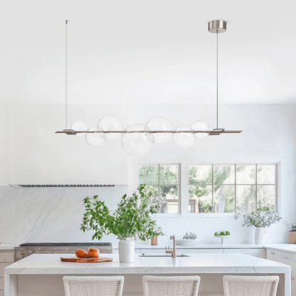 Aluminum and Glass Chandelier Satin Nickel - Orvon Lighting