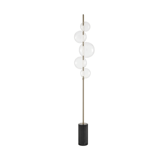 Aluminum and Glass Floor Lamp Satin Nickel - Orvon Lighting