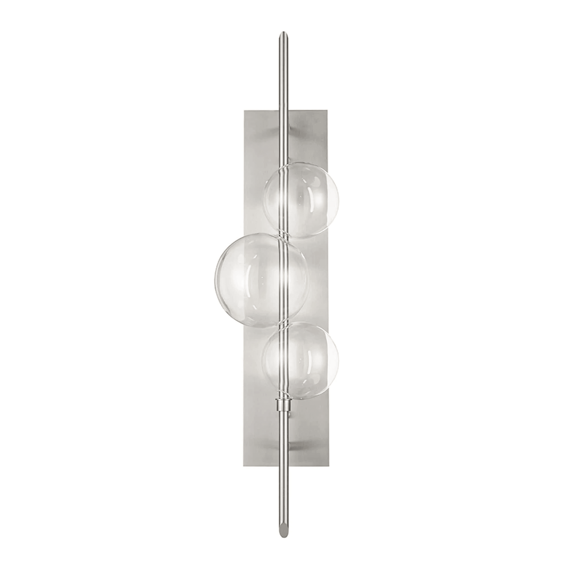 Aluminum and Glass Wall Lamp Satin Nickel - Orvon Lighting