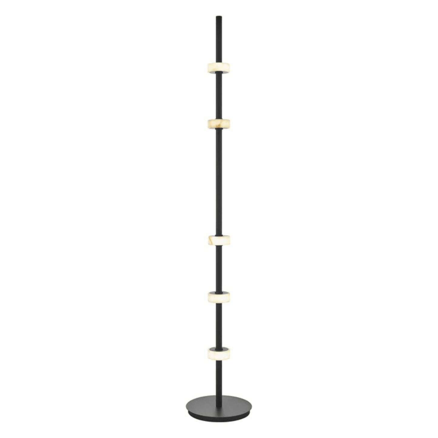 Aluminum and Spanish Alabaster Floor Lamp Black - Orvon Lighting