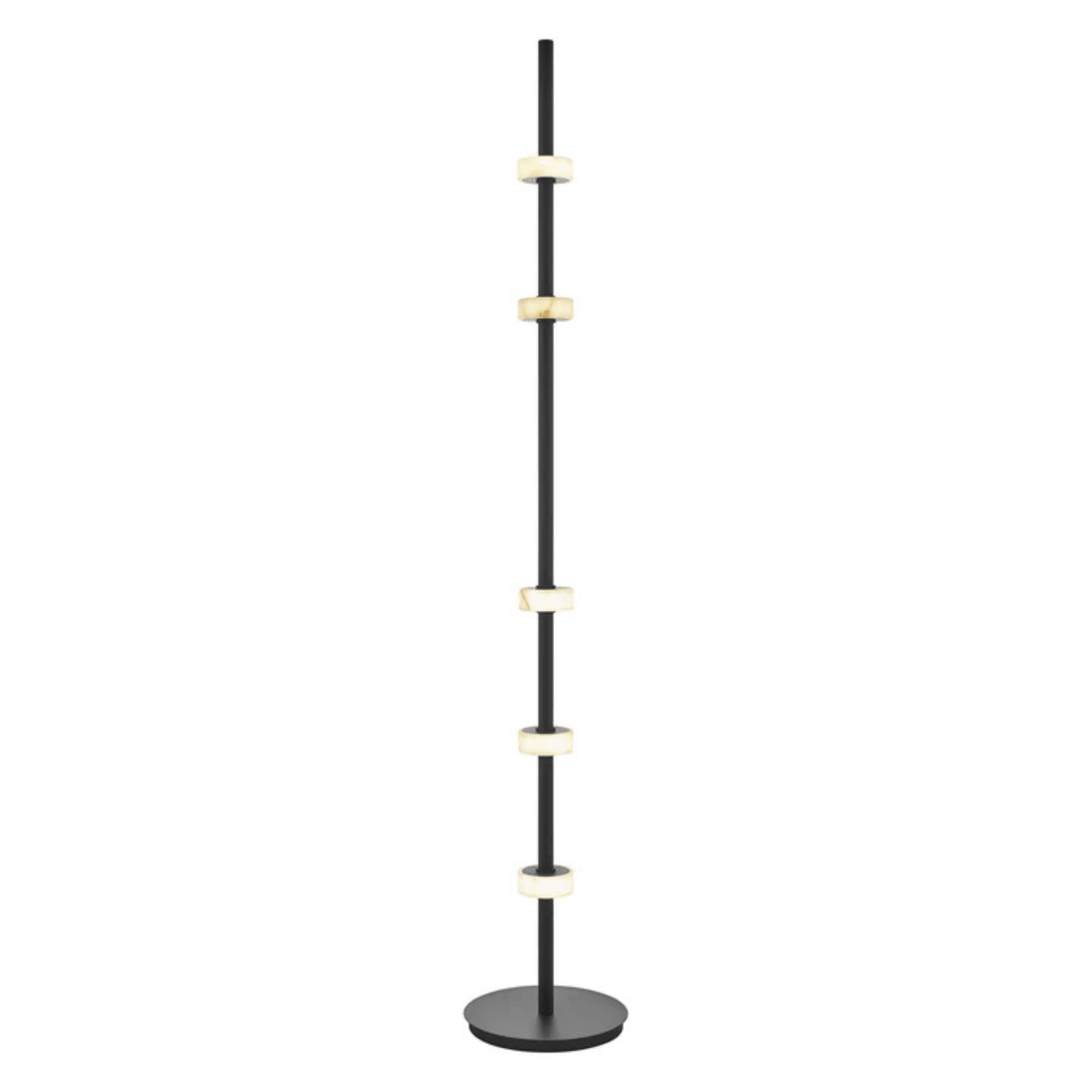 Aluminum and Spanish Alabaster Floor Lamp Black - Orvon Lighting