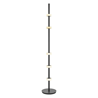 Aluminum and Spanish Alabaster Floor Lamp Black - Orvon Lighting