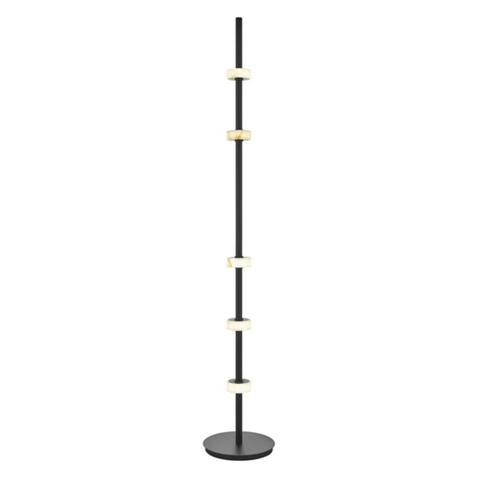 Aluminum and Spanish Alabaster Floor Lamp Black - Orvon Lighting
