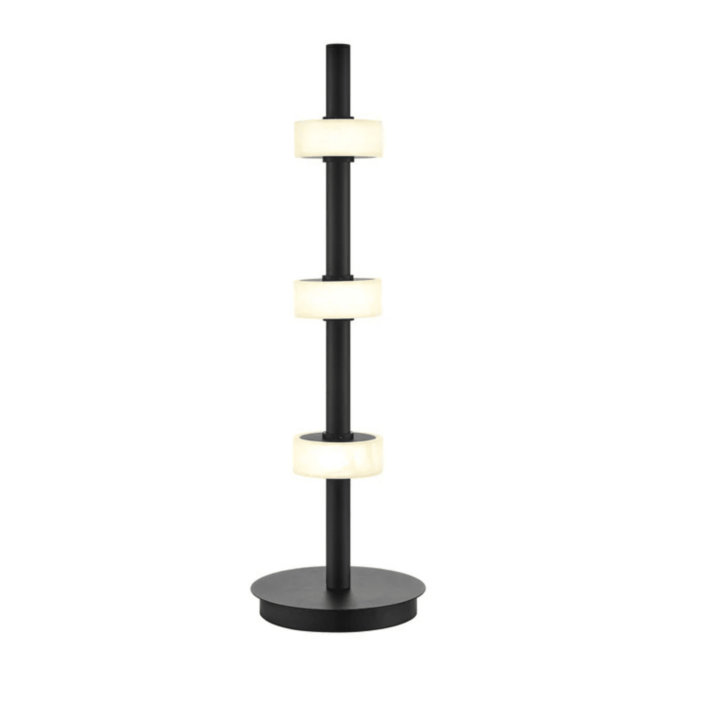 Aluminum and Spanish Alabaster Table Lamp Black - Orvon Lighting