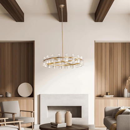 Anderson 36"D Chandelier Crystal and Gold - Orvon Lighting