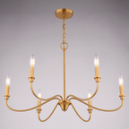 Annabelle 30 - in. W 6 Light Chandelier Muted Brass - Orvon Lighting