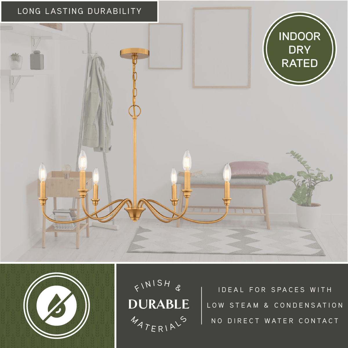 Annabelle 30 - in. W 6 Light Chandelier Muted Brass - Orvon Lighting