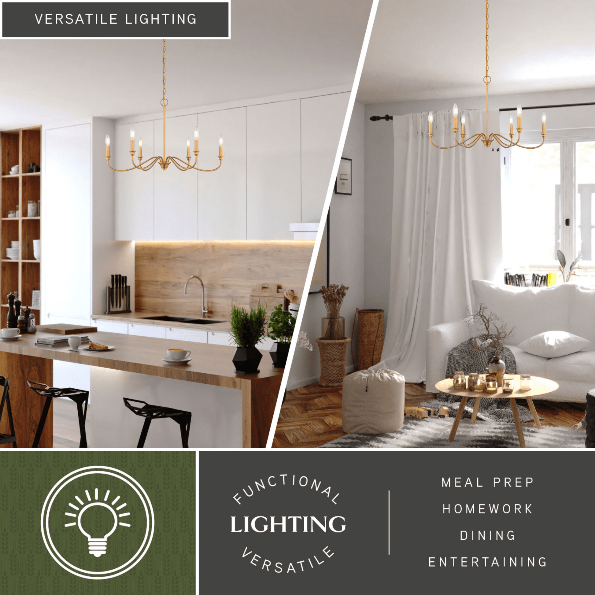 Annabelle 30 - in. W 6 Light Chandelier Muted Brass - Orvon Lighting
