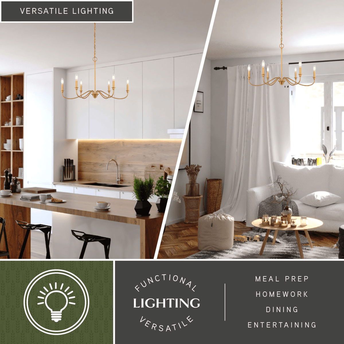 Annabelle 30 - in. W 6 Light Chandelier Muted Brass - Orvon Lighting
