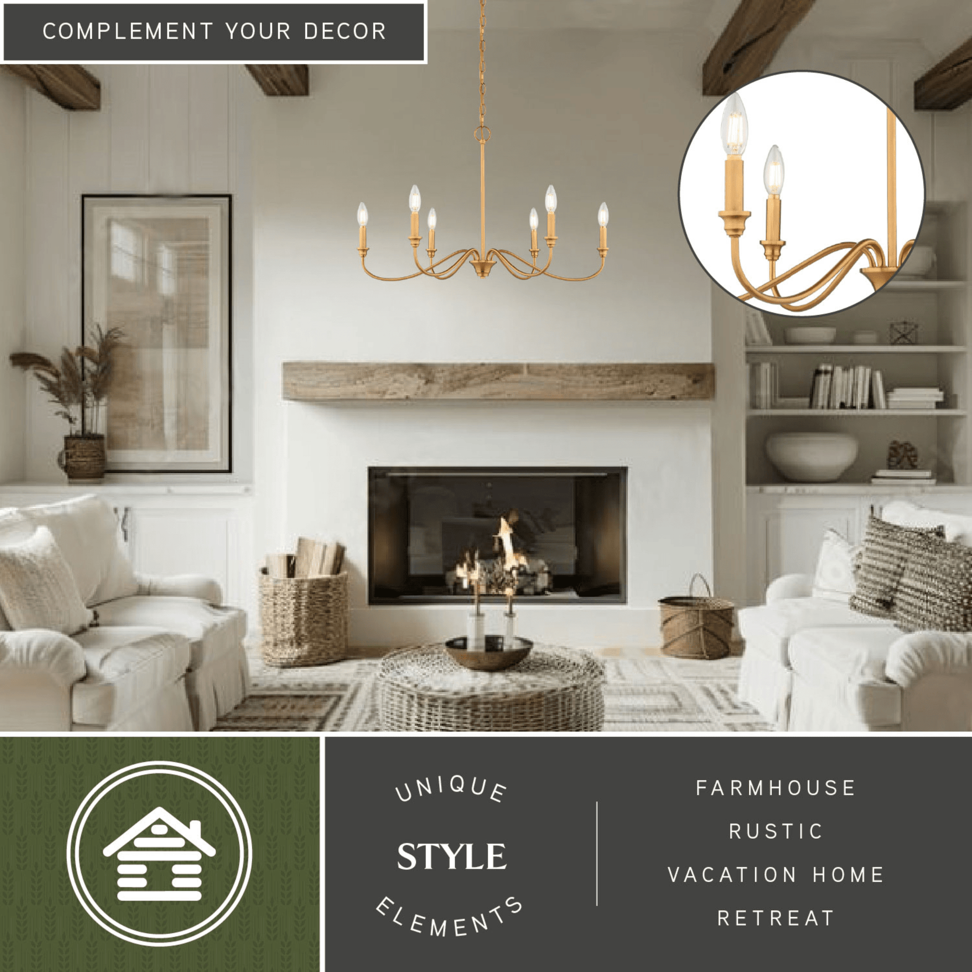 Annabelle 30 - in. W 6 Light Chandelier Muted Brass - Orvon Lighting