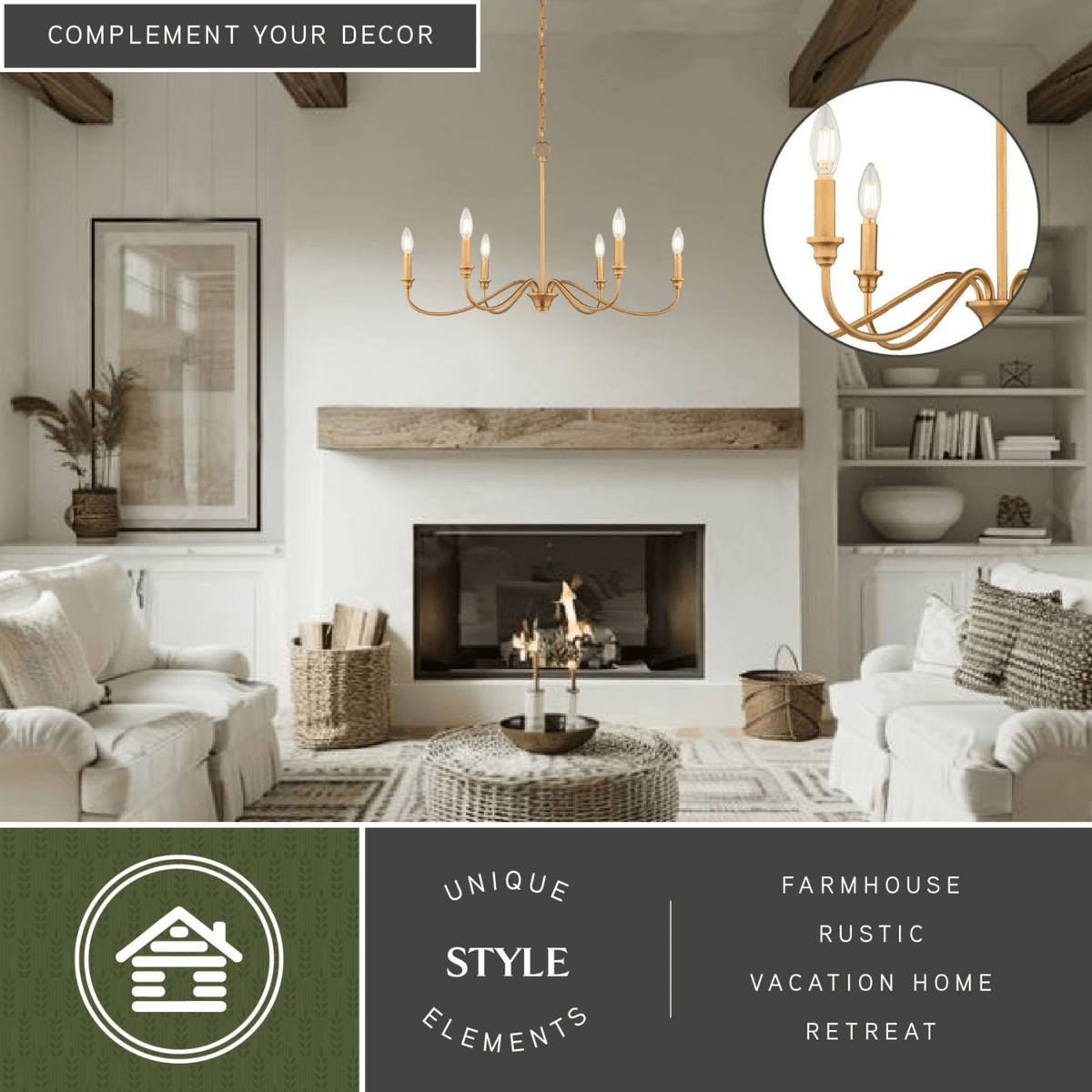 Annabelle 30 - in. W 6 Light Chandelier Muted Brass - Orvon Lighting