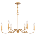 Annabelle 30 - in. W 6 Light Chandelier Muted Brass - Orvon Lighting