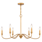Annabelle 30 - in. W 6 Light Chandelier Muted Brass - Orvon Lighting