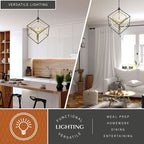 Anson 20 - in. LED Pendant Matte Black and Gold - Orvon Lighting